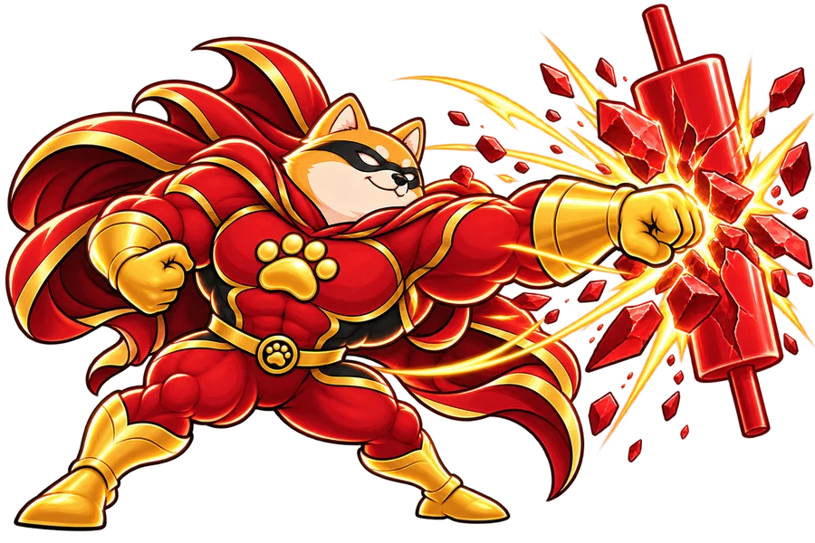 Phantom Inu punching a red candle into pieces